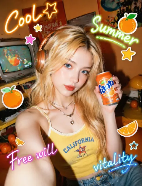Y2K Retro Pop Flash Selfie