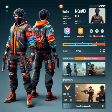 Faker Valorant Game Character Profile in Red and Black