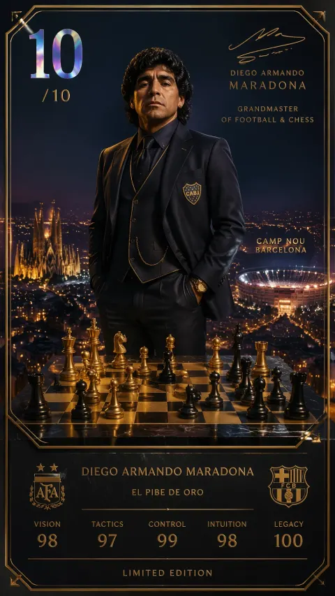 Maradona Chess Grandmaster Card