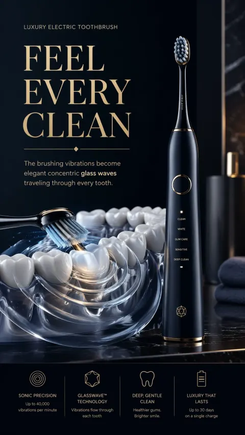 Luxury Toothbrush Glass Wave Effect