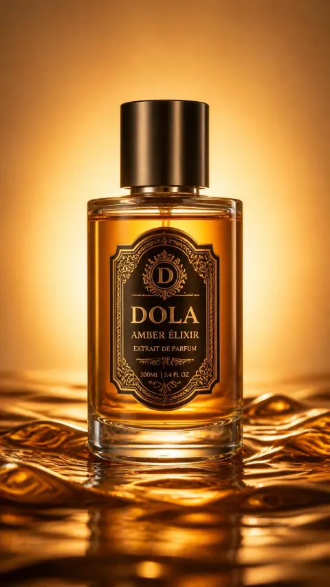 Amber Perfume Bottle Commercial Shot