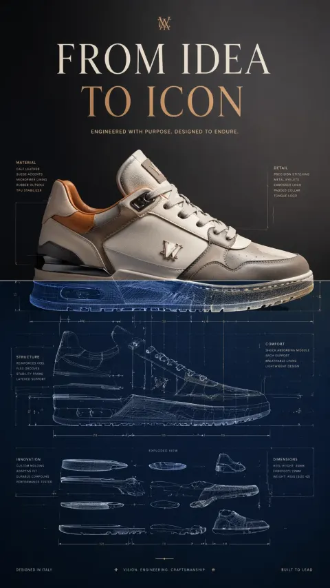 Blueprint to Luxury Sneaker Ad