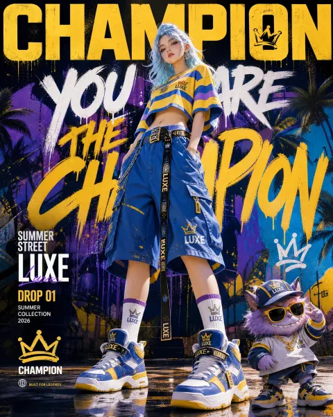 Luxury Summer Streetwear Anime Poster