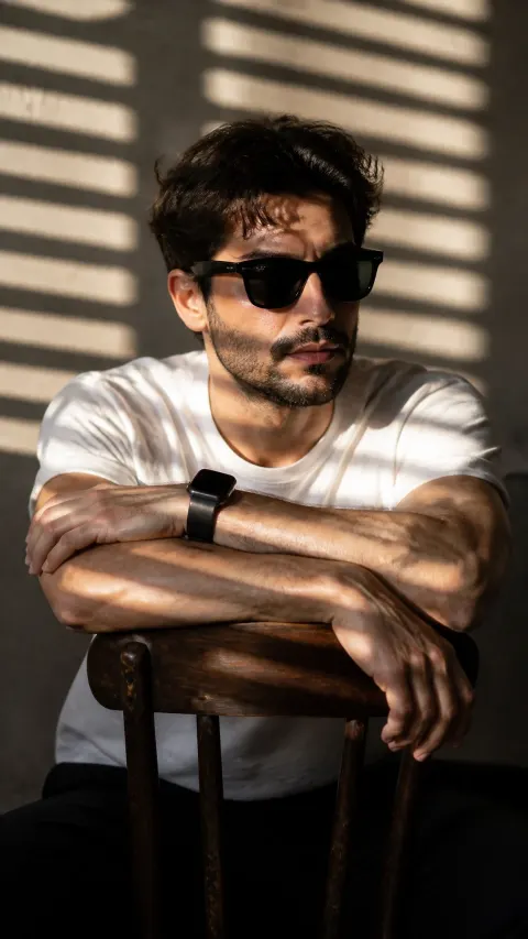 Cinematic Portrait Through Venetian Blinds