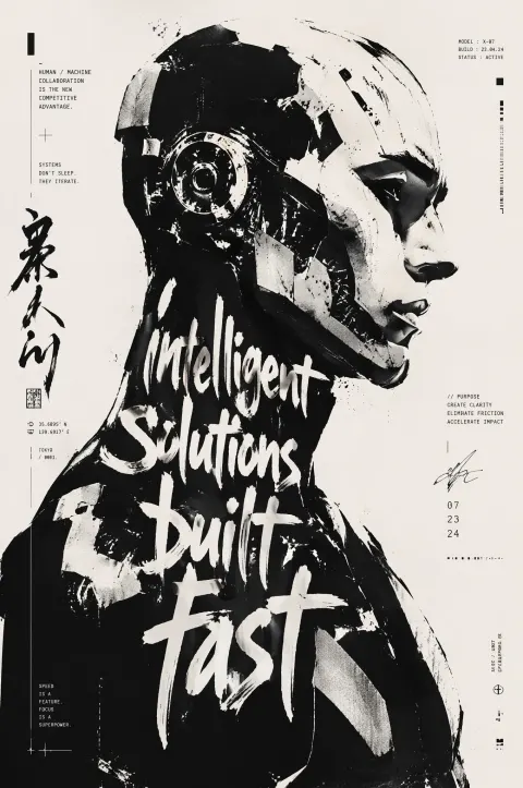 Robot Typographic Poster Design