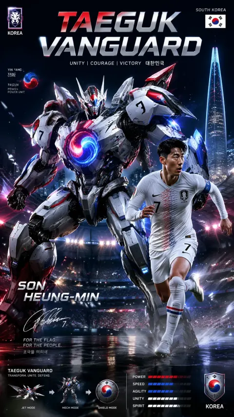 Son Heungmin Taeguk Mech Poster