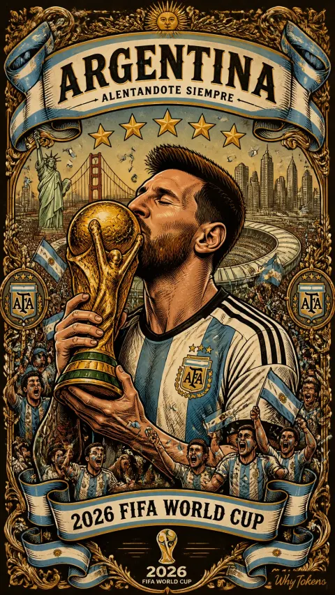 Messi Kissing World Cup Trophy