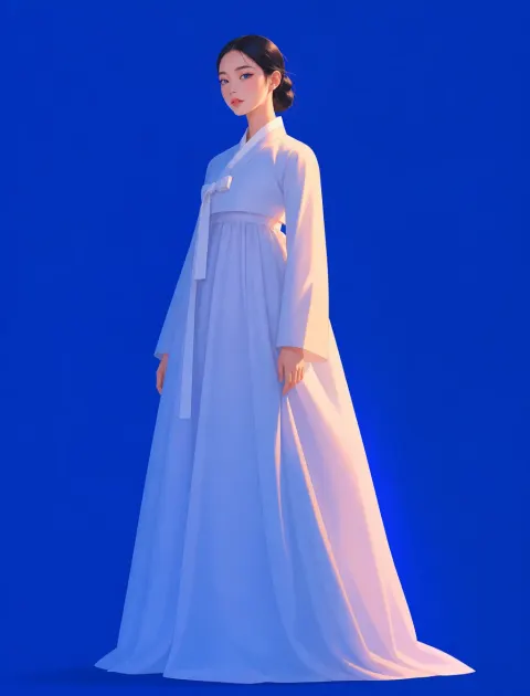 Cobalt Hanbok Beauty Portrait
