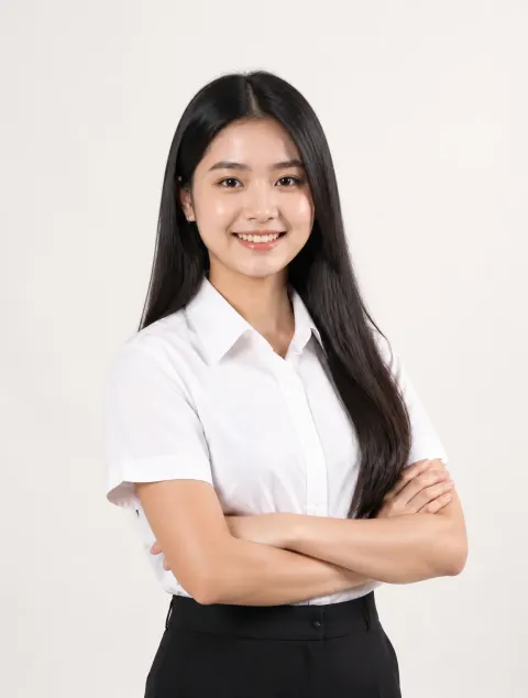 Professional Young Woman Studio Portrait