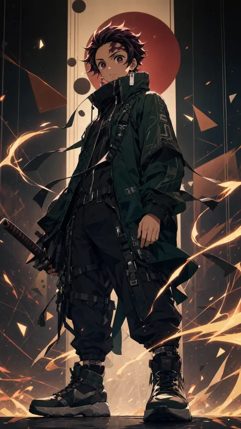 Tanjiro Techwear Battle Stance