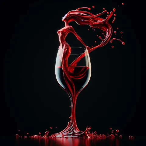Red Wine Swirling Into Woman Shape From Glass