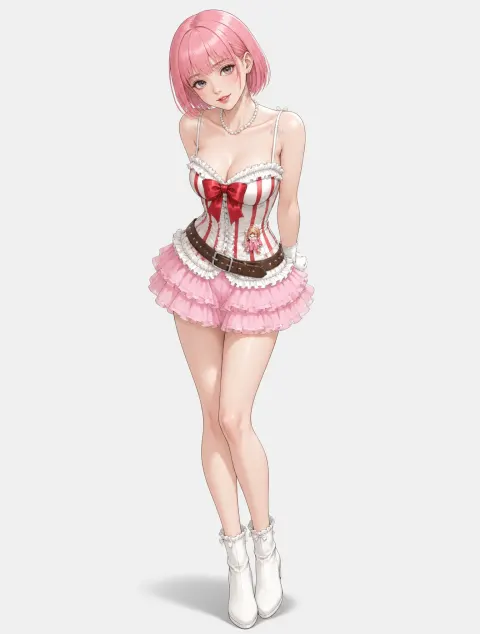 Pink Anime Girl Digital Illustration