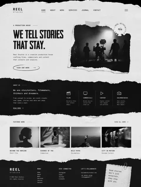 Torn Paper Production House Website