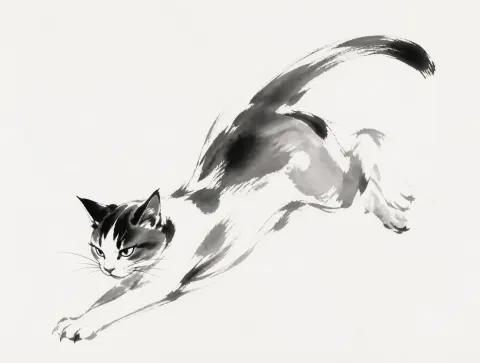 Ink Cat Dynamic Sketch