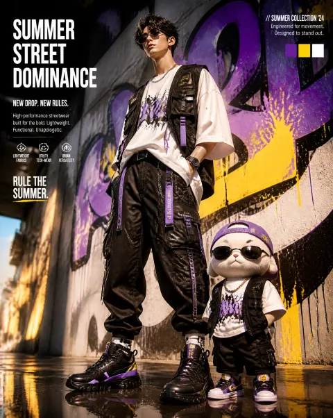 Cool Anime Model Street Fashion