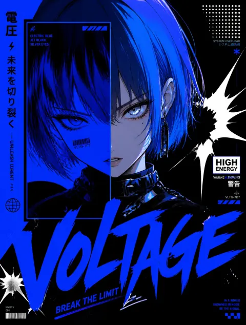 Cyberpunk Voltage Girl