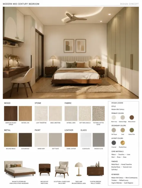 Modern Mid-Century Luxury Bedroom