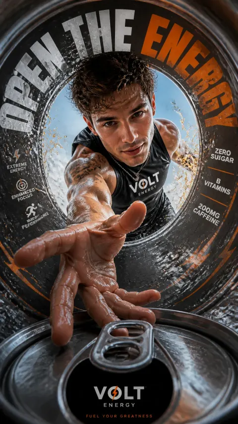 Creative Energy Drink Ad Poster