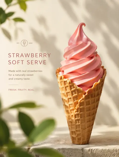 Premium Strawberry Soft-Serve