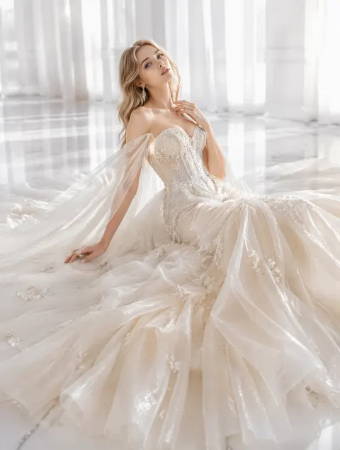 Dreamy Pearl Couture Gown