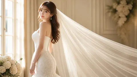 Elegant Bridal Portrait Cinematic Light