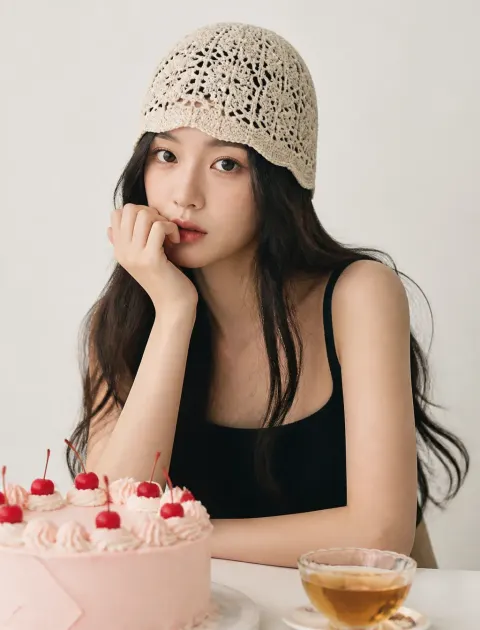 Chic Crochet Beanie Fashion Portrait