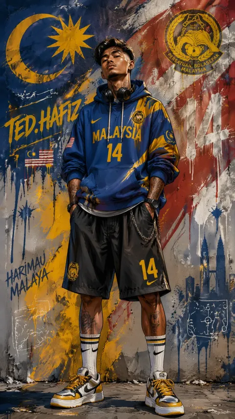 Malaysian Football Street Art Poster