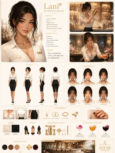 Lani Kahele Bartender Character Sheet