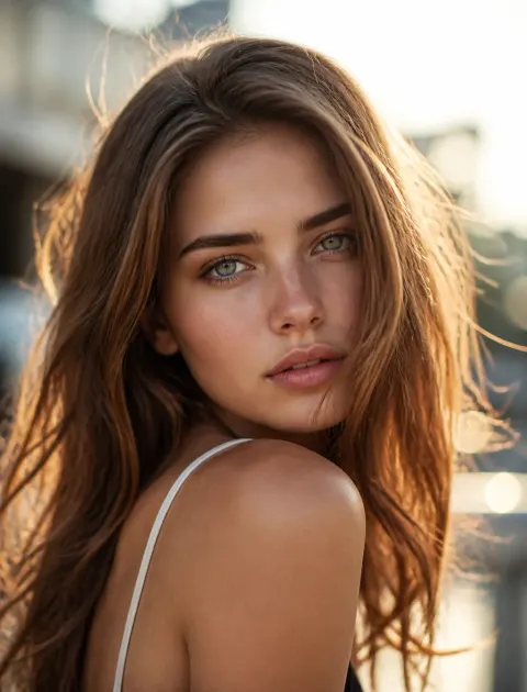 Cinematic Portrait Young Woman