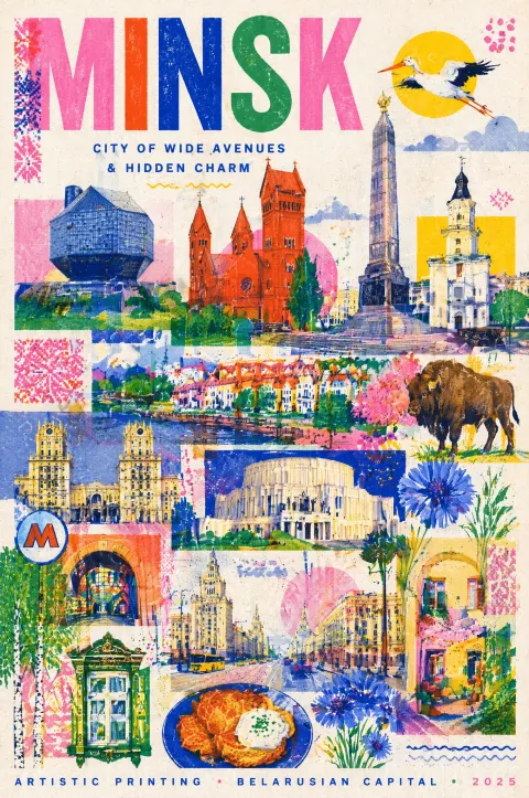 Stylish Minsk Travel Poster Art