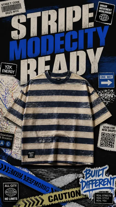 Stripe Streetwear Meta Ad Poster