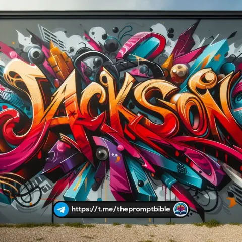 Jackson Graffiti Lettering Mural in Vibrant Urban Style