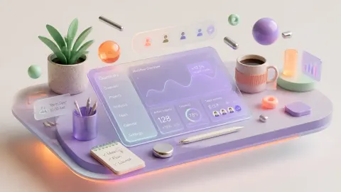 3D Isometric Creative Workspace