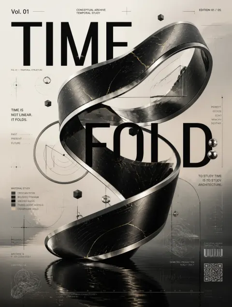 Time Fold Abstract Sculpture Art