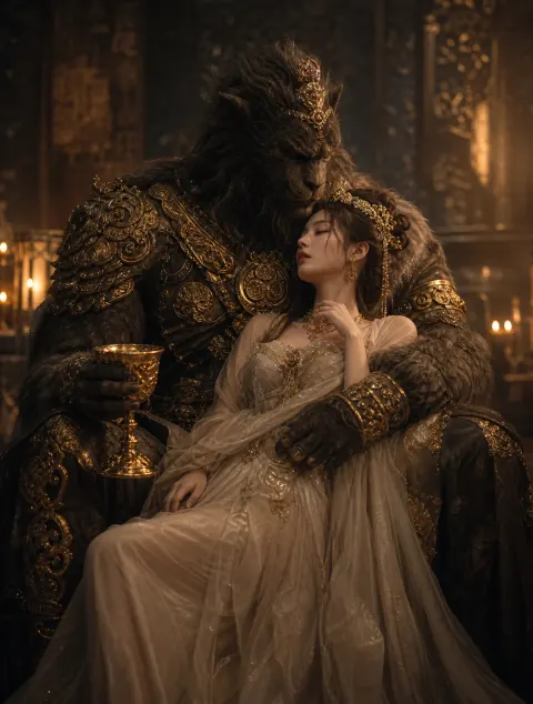 Empress and Beast Warrior Embrace