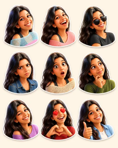 Premium Pixar 3D Sticker Set