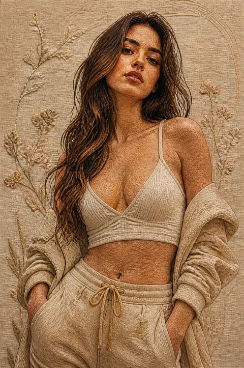 Embroidered Fashion Portrait Dream