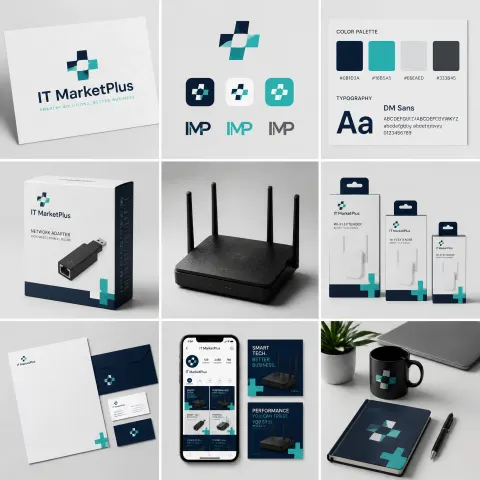 Brand Identity Grid Mockup