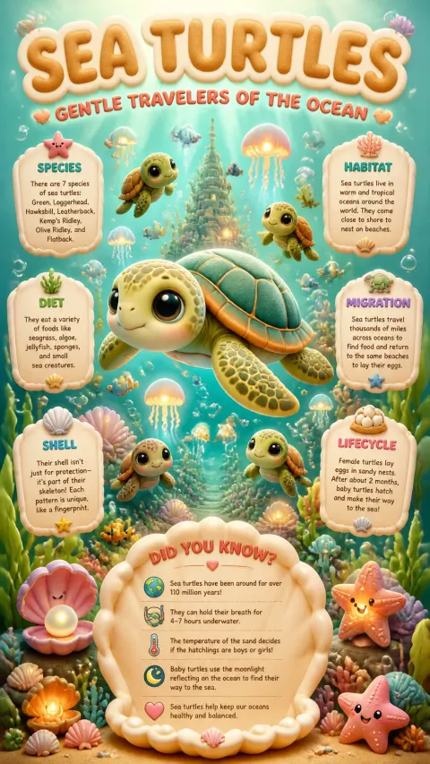Magical Sea Turtle Fairytale Poster