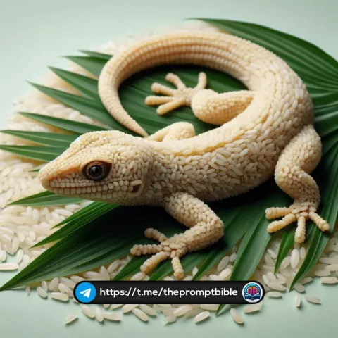 Hyperrealistic Lizard Made Entirely From Rice