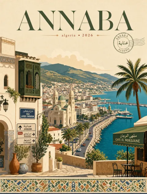 Minimalist Annaba Algeria Travel Poster