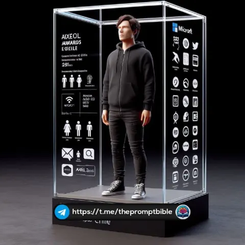 Realistic Person Encased in Clear Glass Box Display