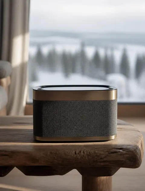 Scandinavian Minimalist Speaker Still Life