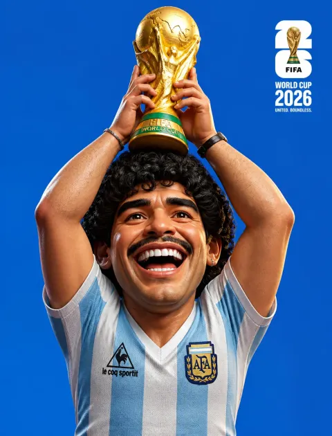 Maradona World Cup Victory Cartoon