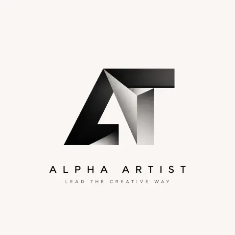 Alpha Artist Optical Illusion Logo