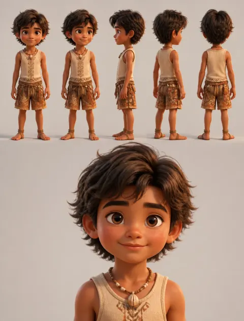 Polynesian Island Boy Adventurer Character Design