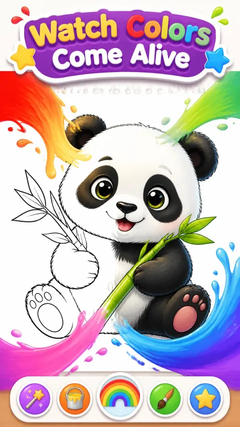 Panda Coloring Magic Splash