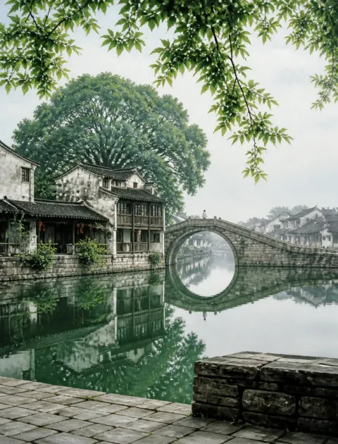Jiangnan Bridge Oil Painting