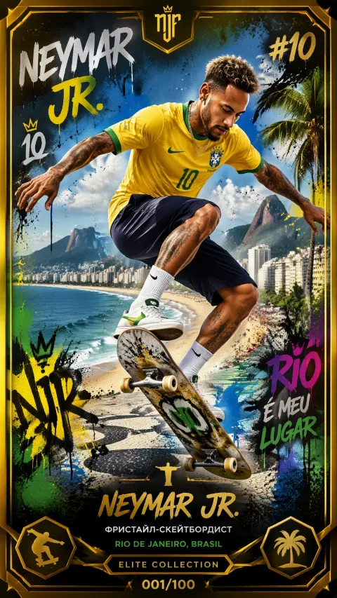 Neymar Jr. Skateboard Trick