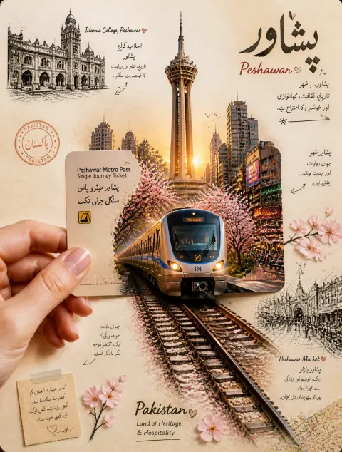 Pakistan Travel Journal Collage Art
